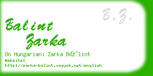 balint zarka business card